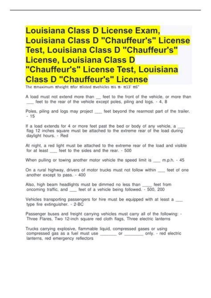 How much is a Class D license in Louisiana?