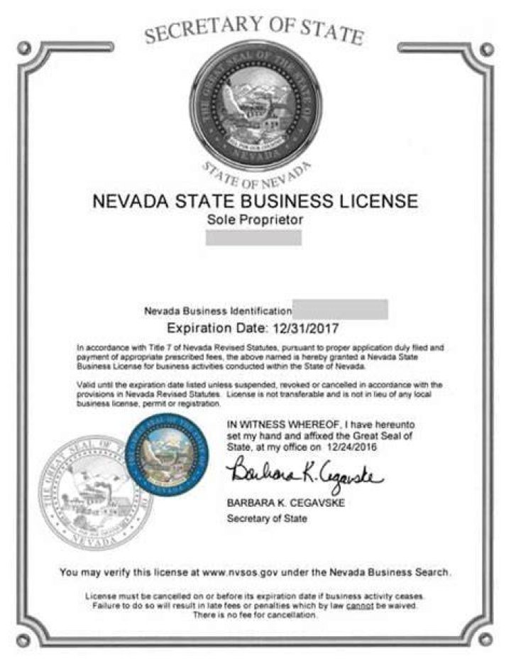 How much is a Nevada business license?
