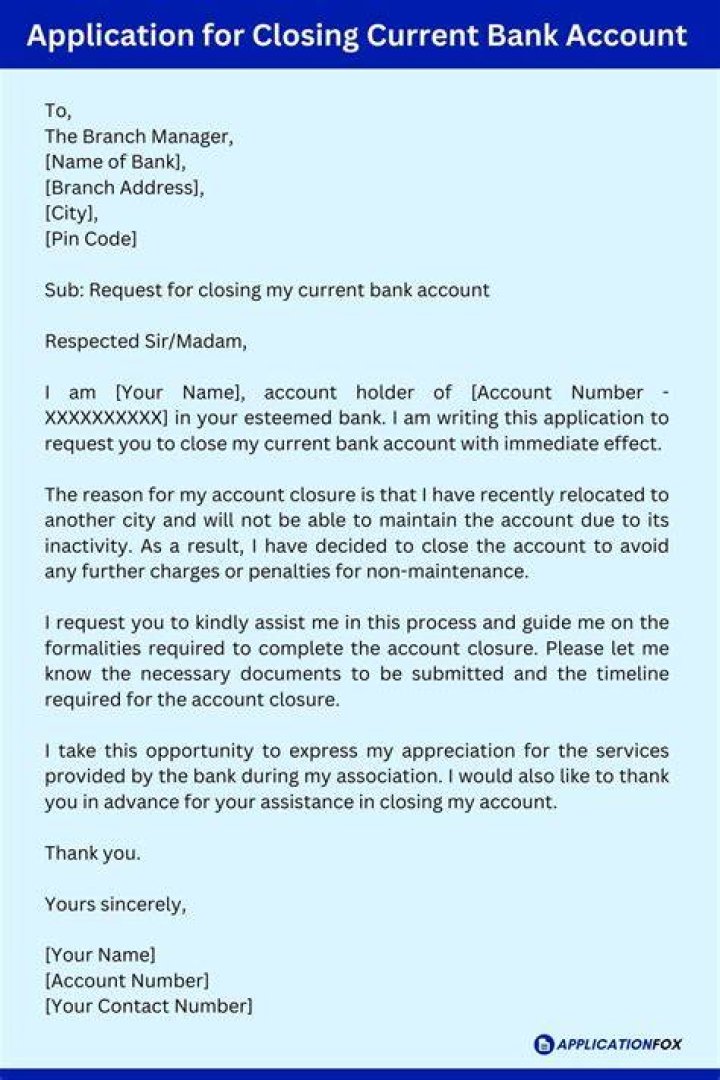 How much notice must a bank give before closing an account?