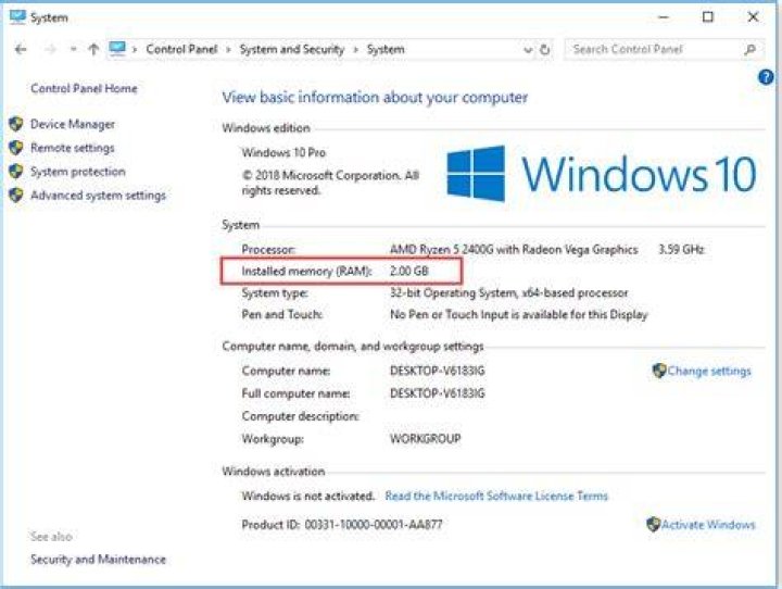 How much RAM does Windows 10 require?