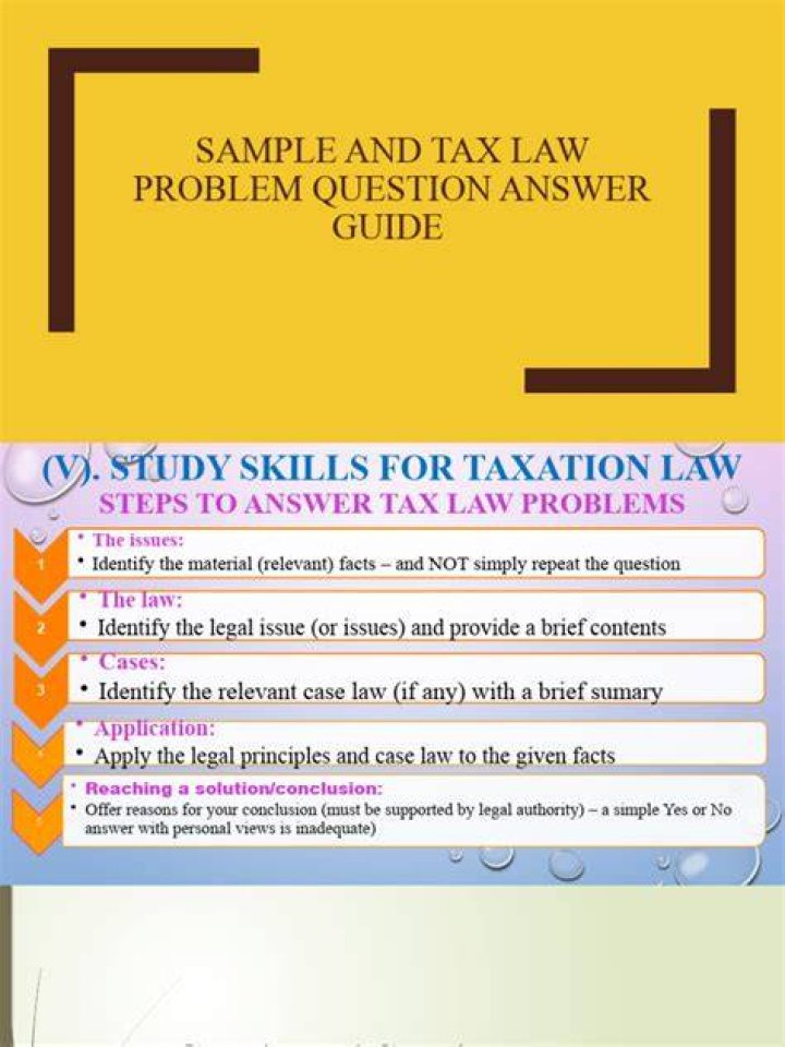 How to answer the tax question and answer?