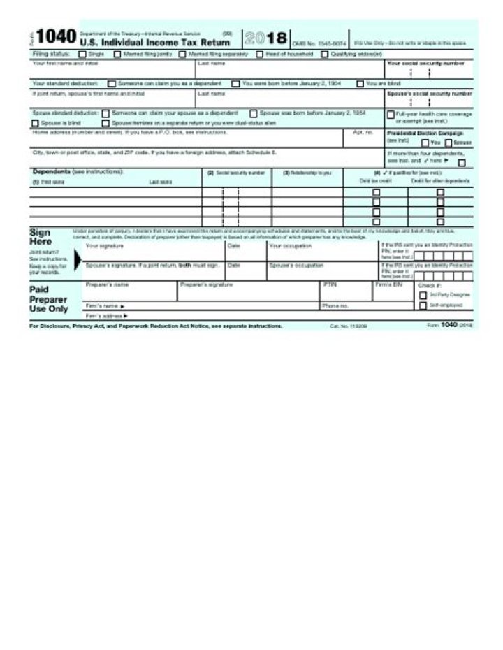 How to fill out Form 1040 for 2018?