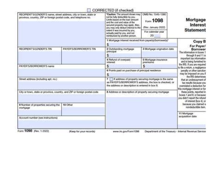 How to report mortgage interest on Form 1098?