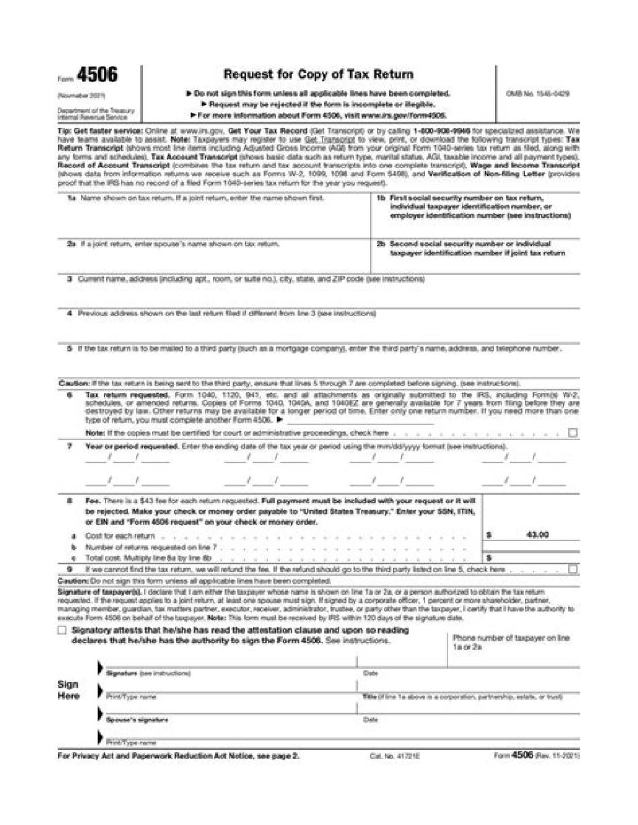 How to request a copy of a jointly filed tax return?