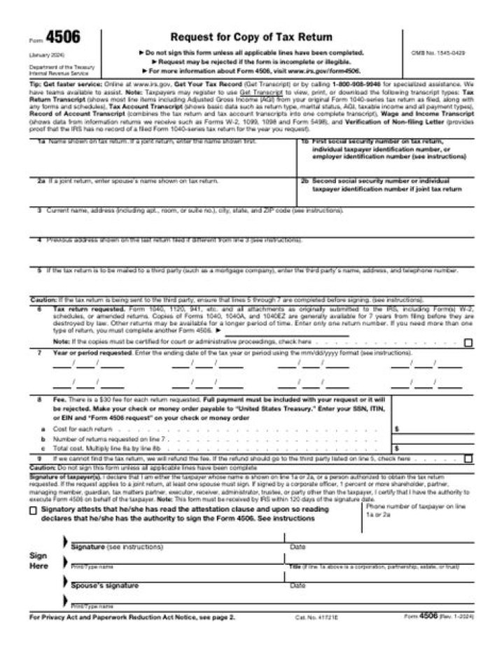 How to request a copy of a tax return?