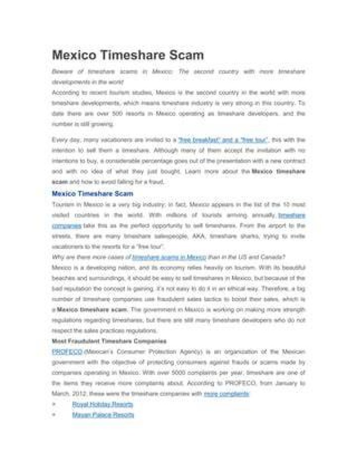 How to sell a timeshare in Mexico?