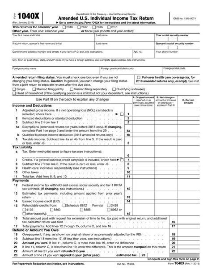 How to send Form 1040X to the IRS?