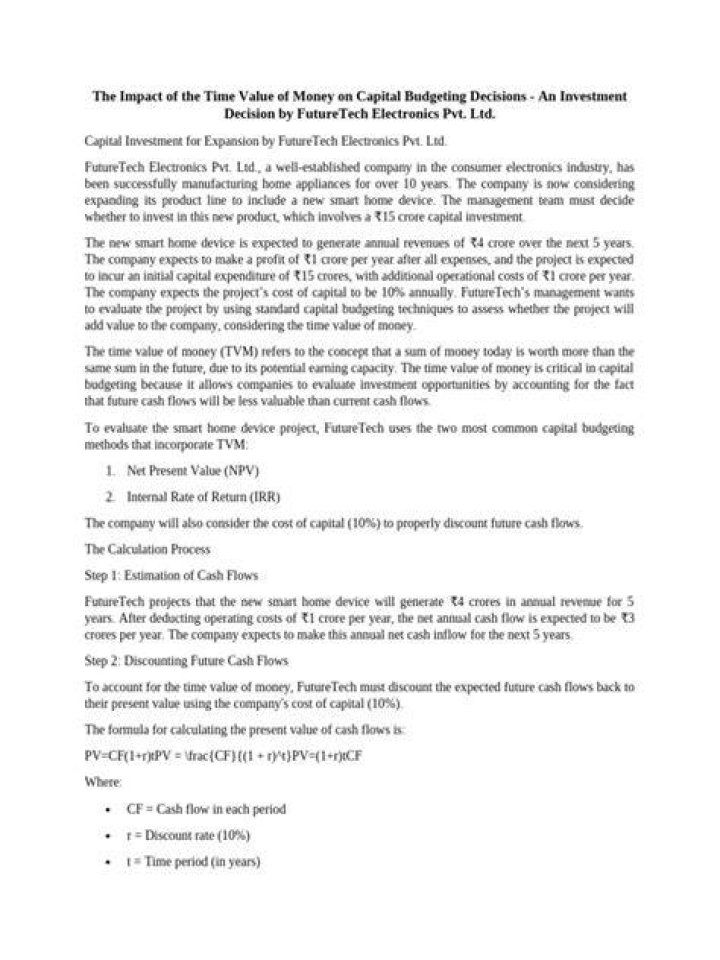 How would you measure the time value of money in capital budgeting?