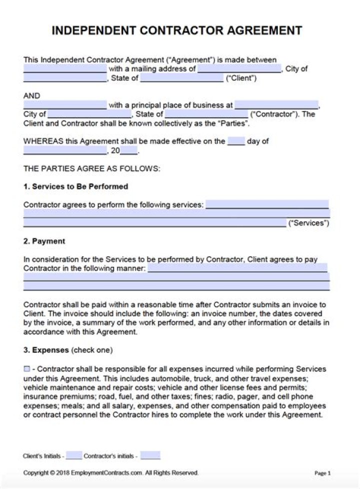 Is a company an independent contractor?