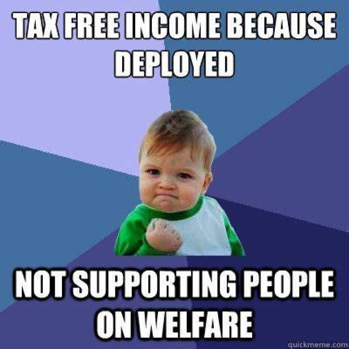 Is all income tax free when deployed?