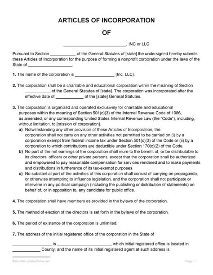 Is articles of incorporation a public document?