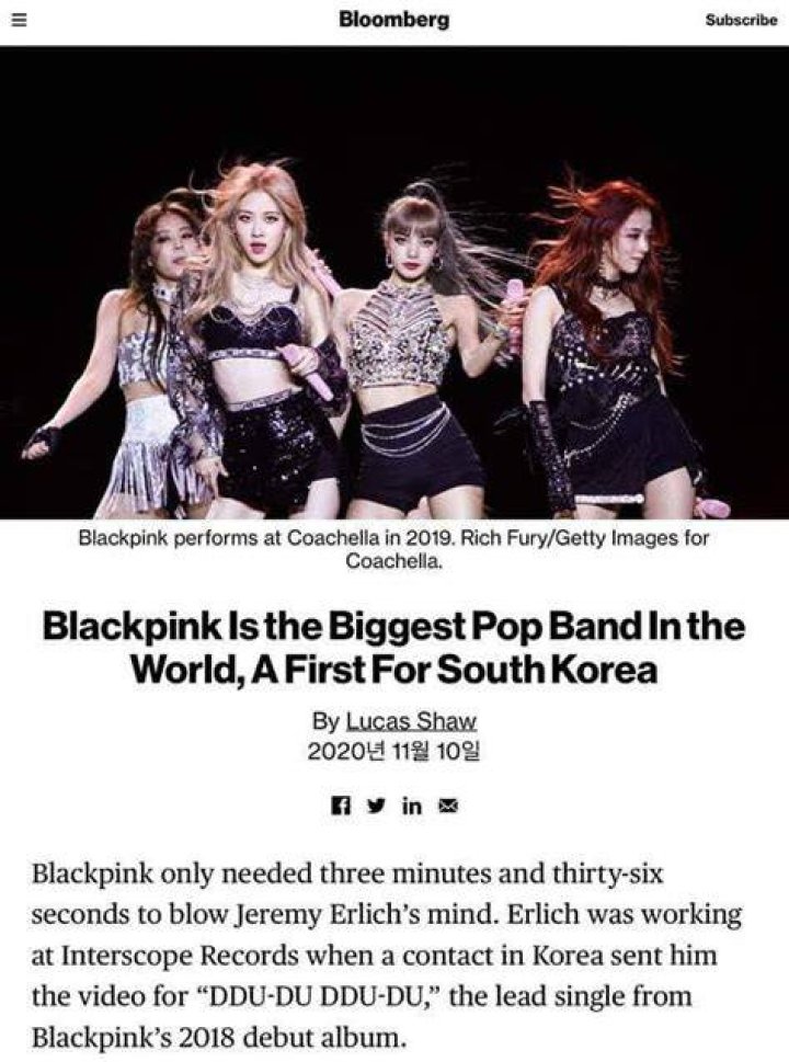 Is BLACKPINK the biggest band in the world?