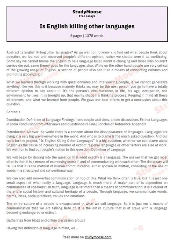 Is English killing other languages?