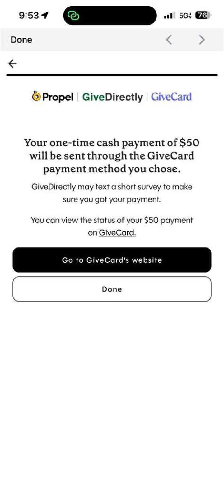 Is GiveDirectly a one time payment?