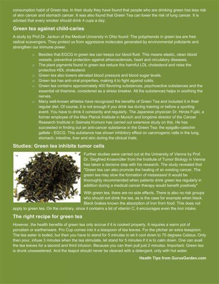 Is green tea carcinogenic?