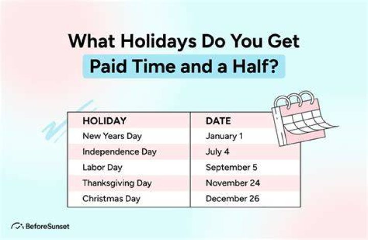 Is holiday pay paid at time and a half?