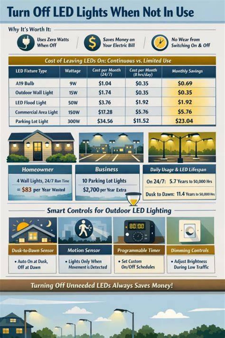 Is it cheaper to leave lights on?