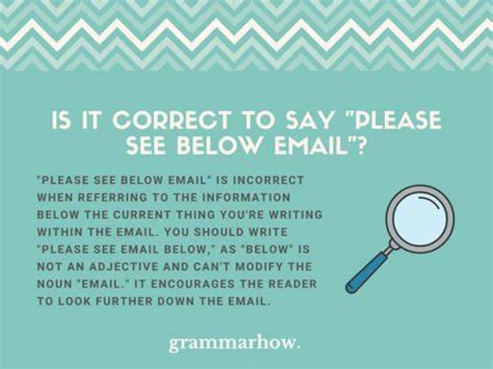 Is it correct to say please find below?