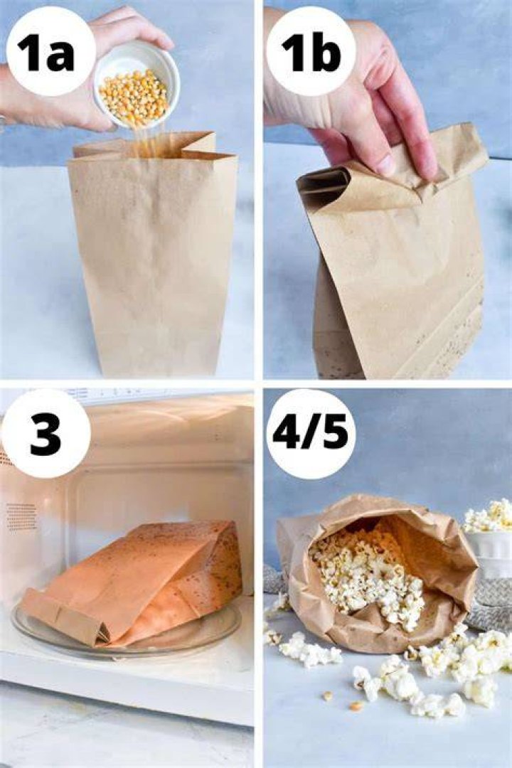 Is it safe to pop popcorn in a brown paper bag in the microwave?