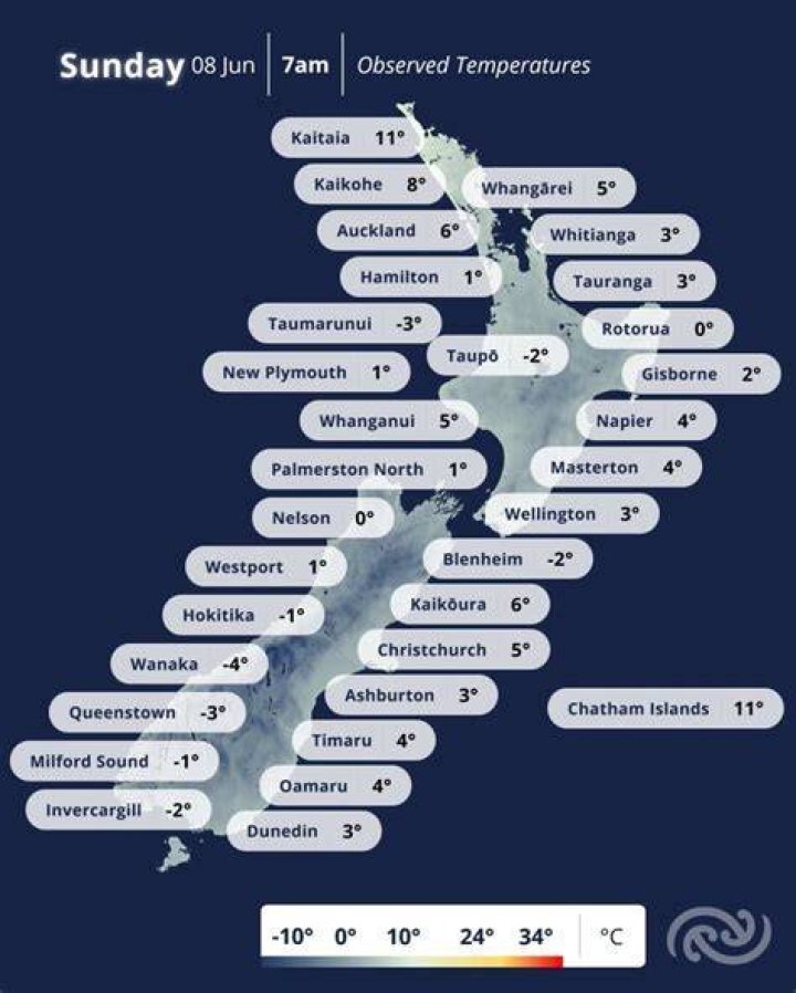 Is New Zealand coldest country?