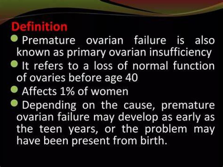 Is ovarian failure reversible?