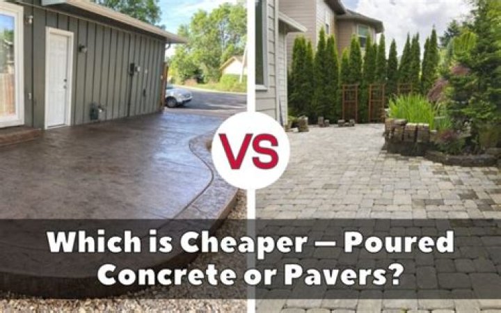 Is poured concrete cheaper than pavers?
