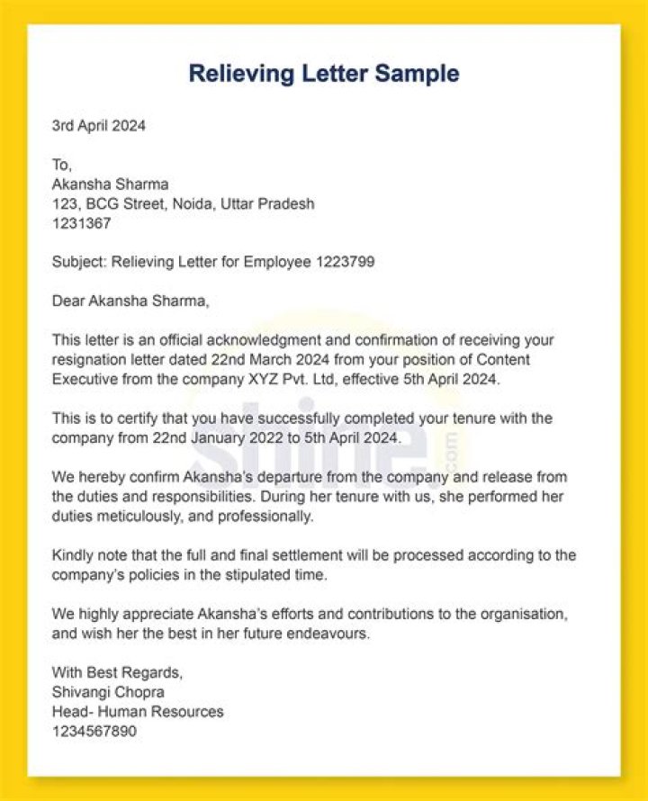Is relieving letter important?