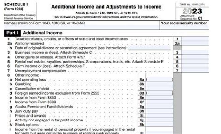 Is Schedule 1 tax form required?