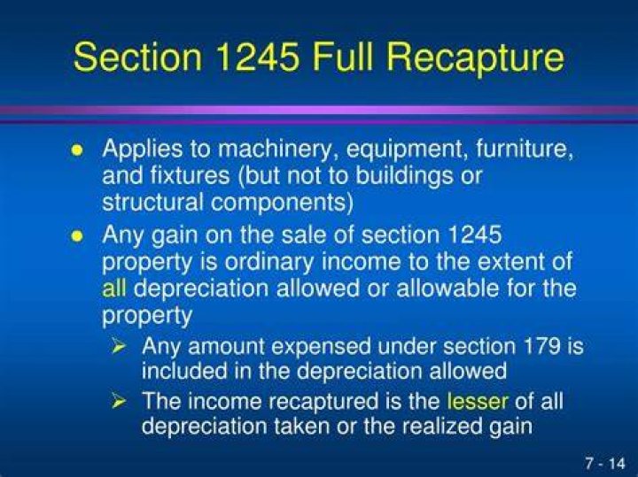 Is Section 179 recapture ordinary income?