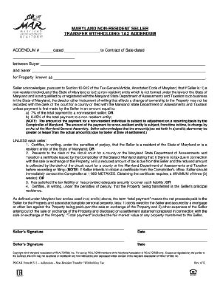 Is seller a non resident subject to SC withholding tax?