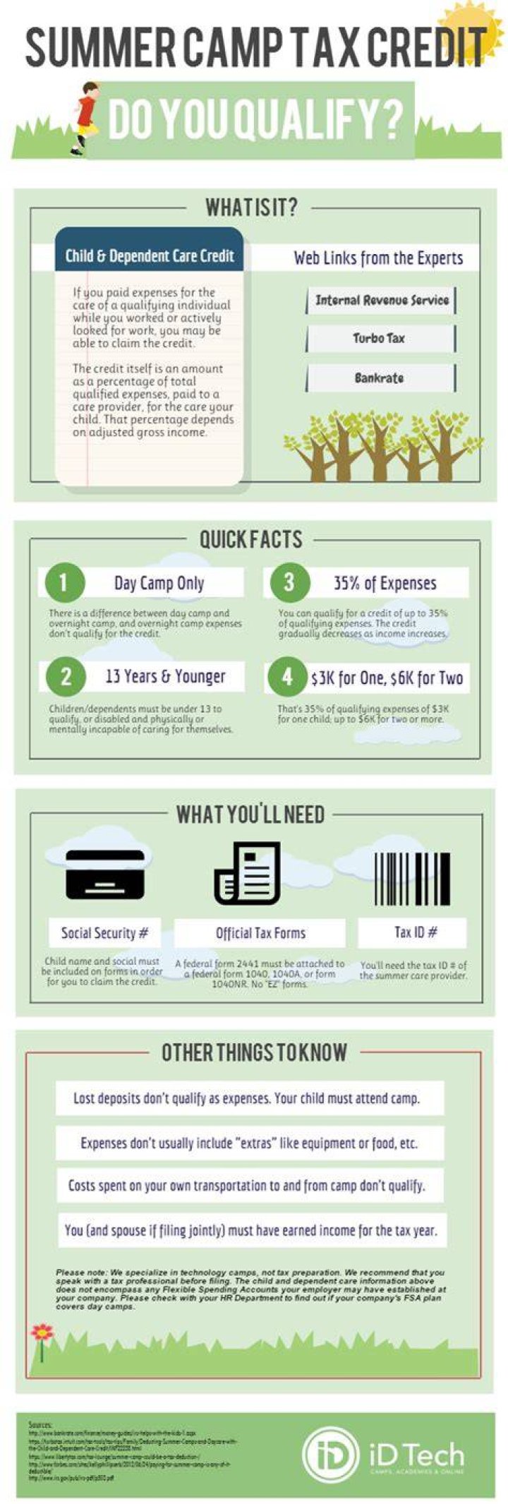 Is summer camp deductible as a child care expense?