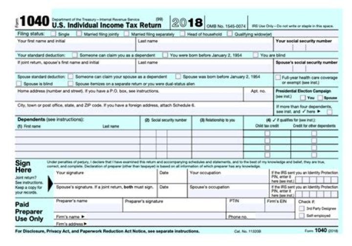 Is the Form 1040 still used in 2018?