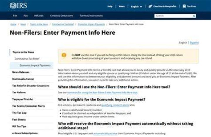 Is the IRS non-filers payment info here tool free?