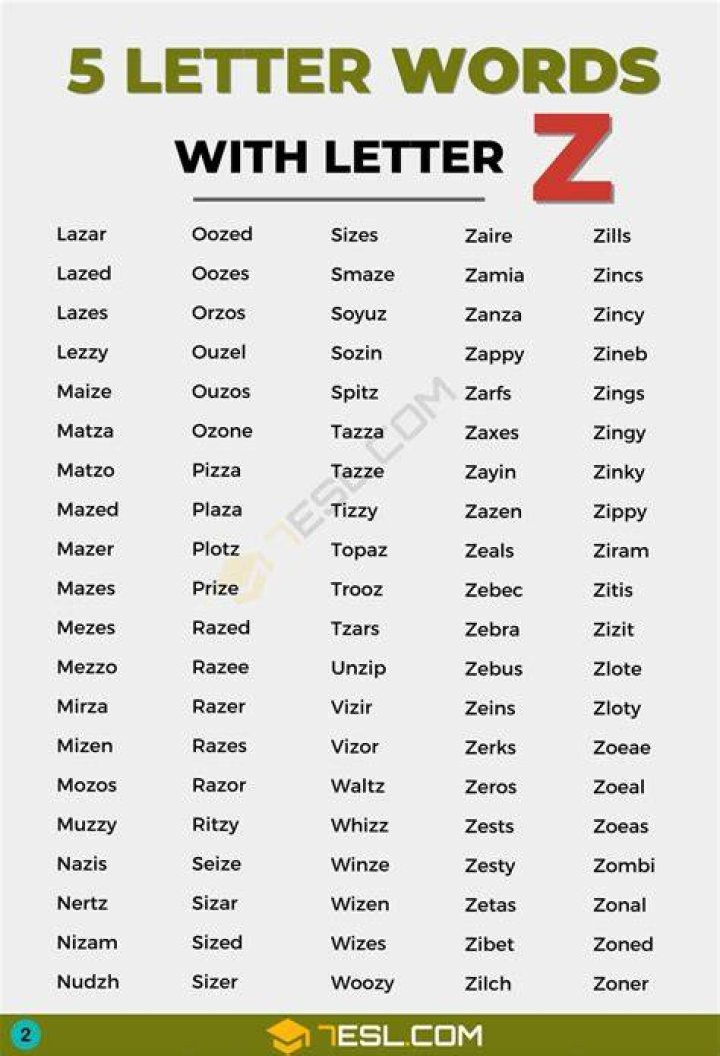 Is there a 2 letter word with Z?