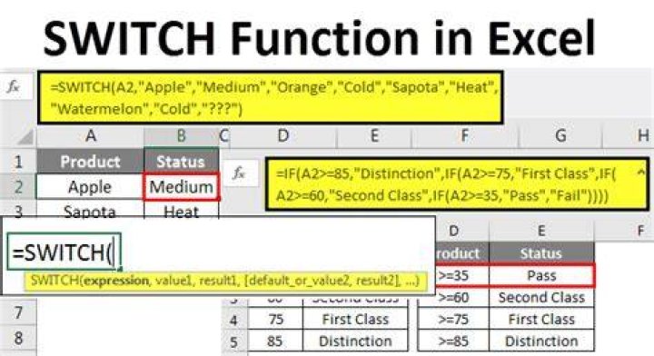Is there a switch function in Excel?