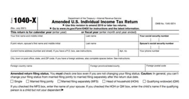 Is there an amended Form 1040 for 2020?