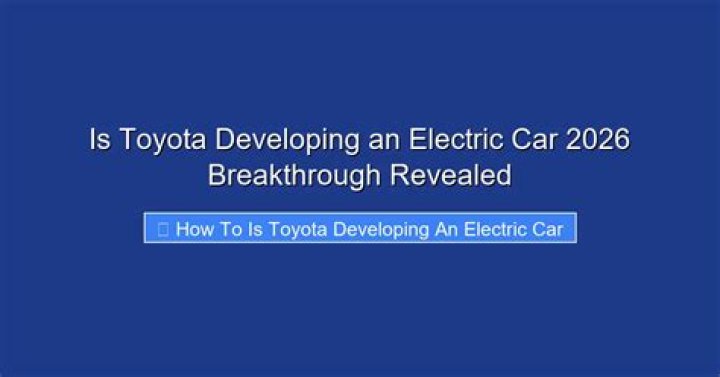 Is Toyota developing an electric car?