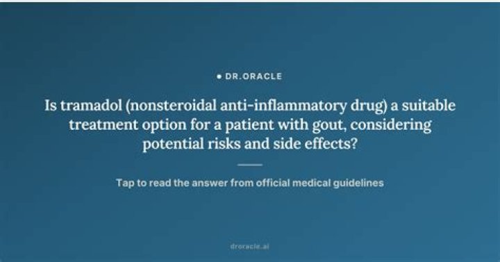 Is tramadol A anti-inflammatory?