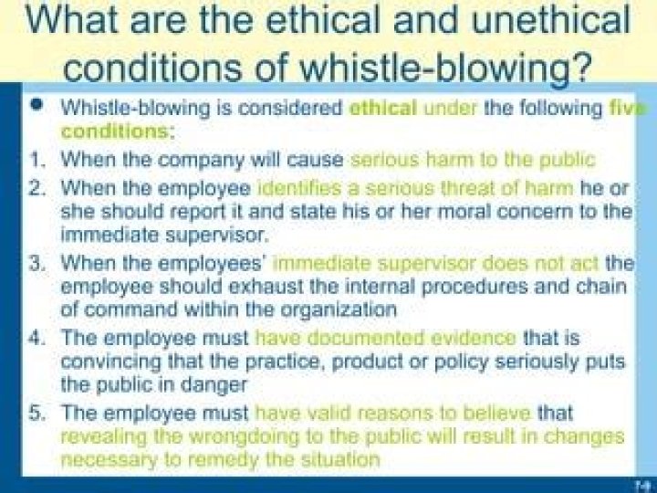 Is whistle-blowing is ethical or unethical?