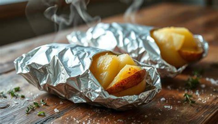 Should baked potatoes be wrapped in foil?
