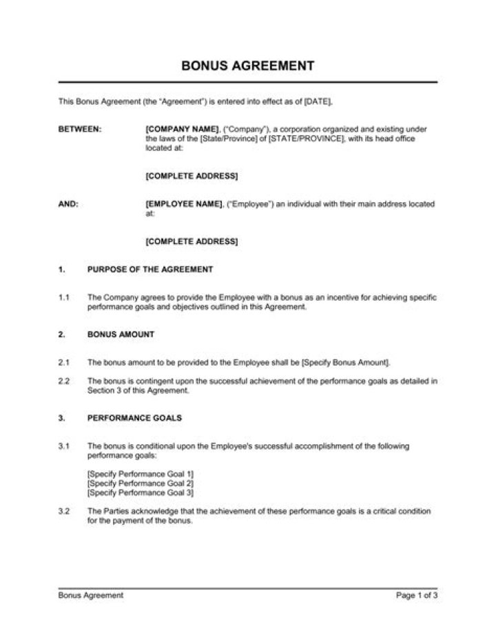 Should bonus be included in contract?