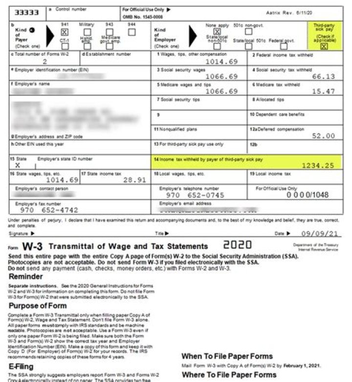 Should third party sick pay be reported on W-2?