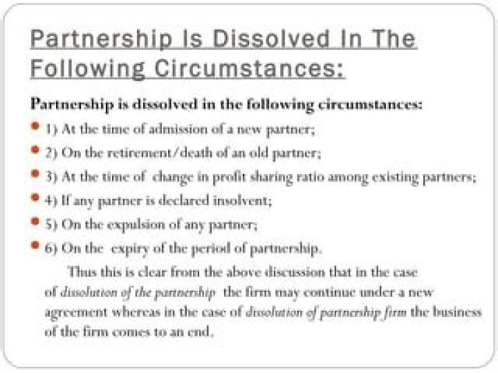 Under what circumstances partnership firm is dissolved?
