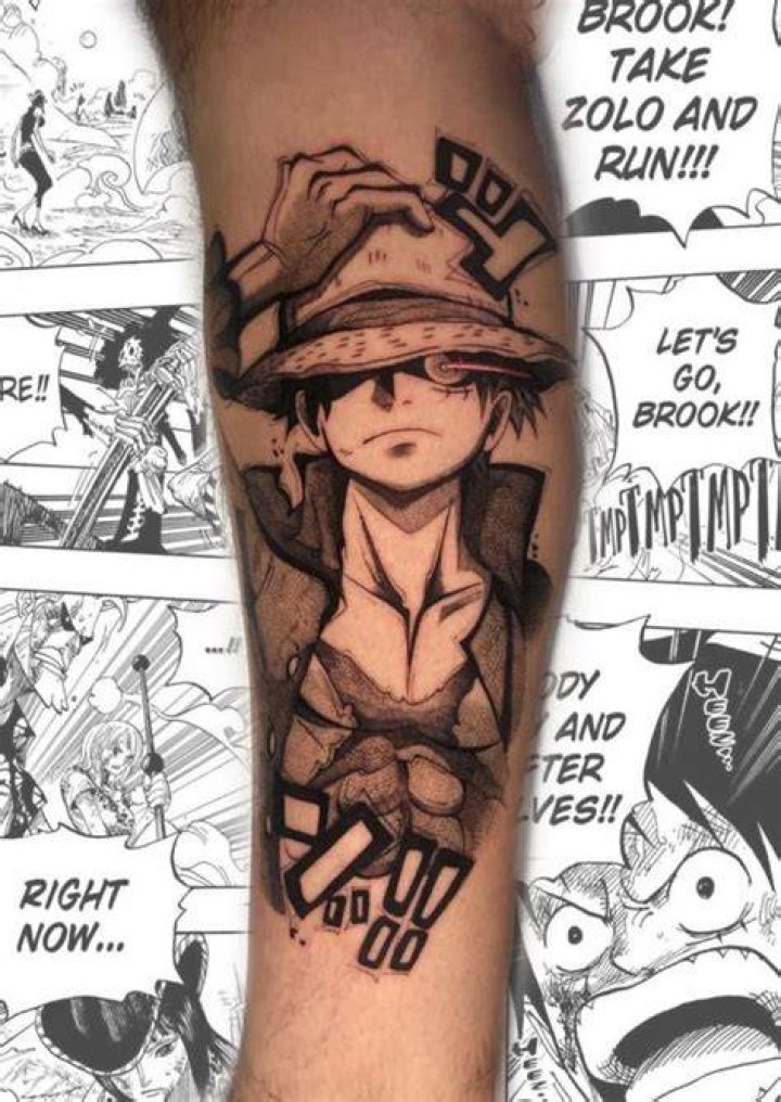 What's the tattoo on Luffy's arm?