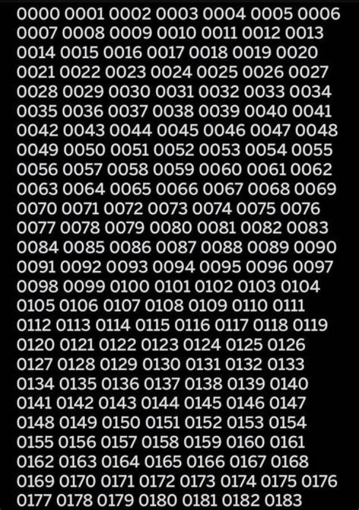 What are all the possible 4 digit codes?