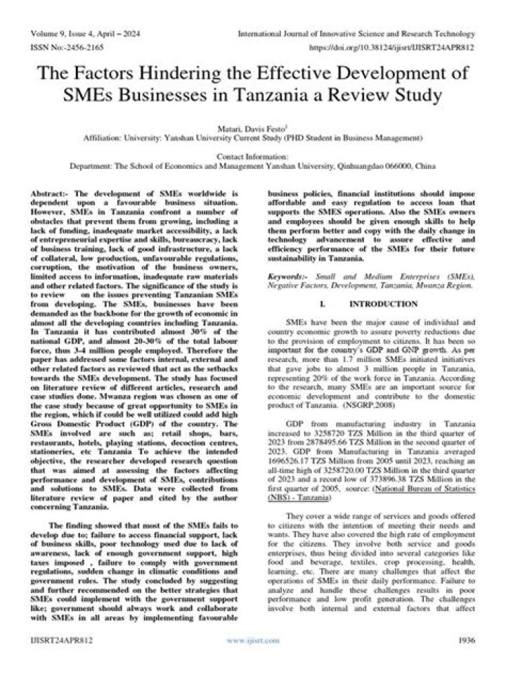 What are challenges facing entrepreneurship in Tanzania?