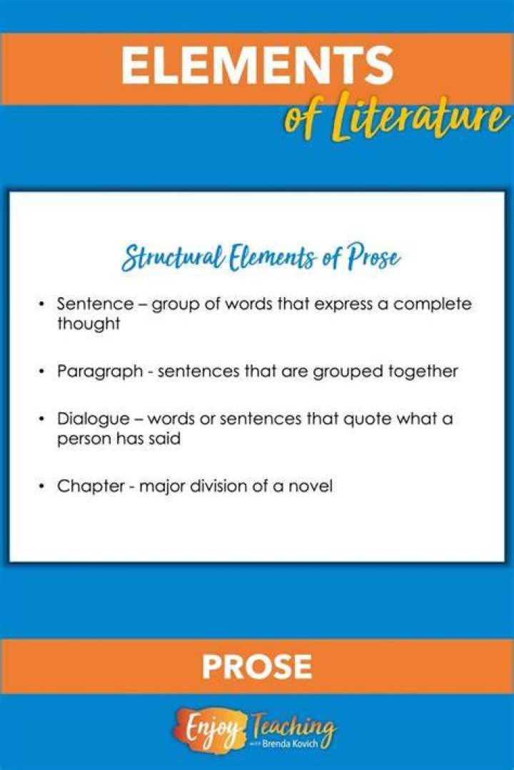 What are elements of prose?