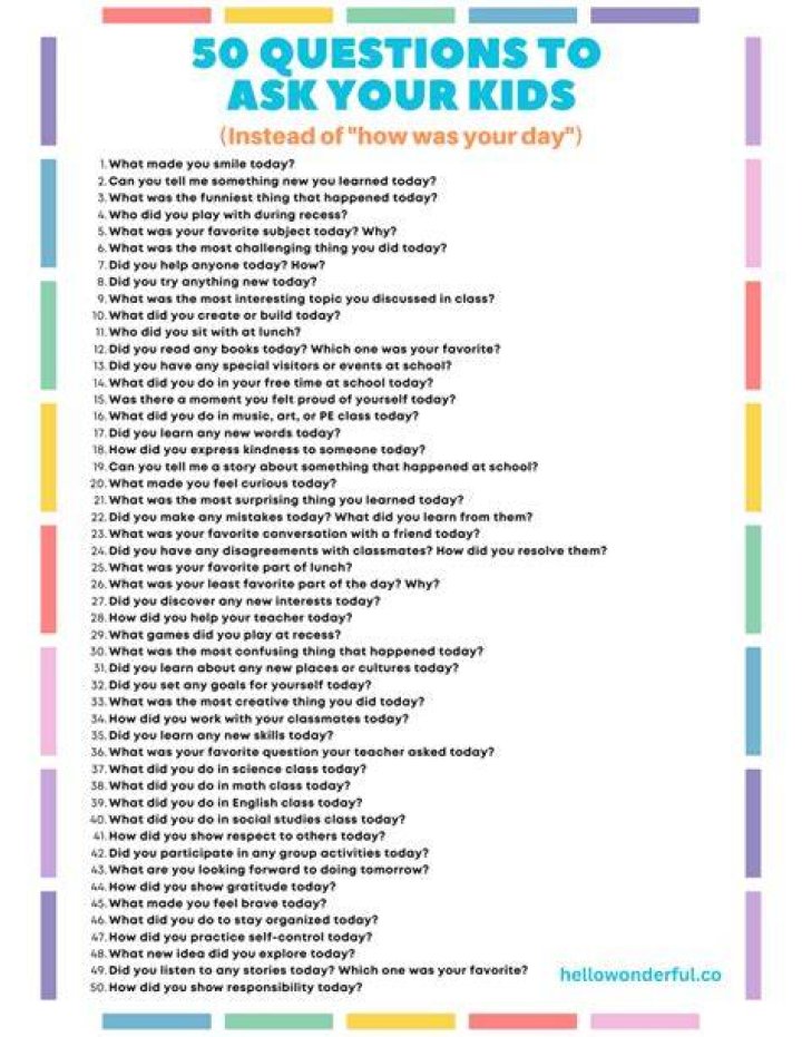What are good questions to ask a 4 year old?