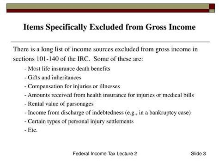 What are included and excluded as gross income?