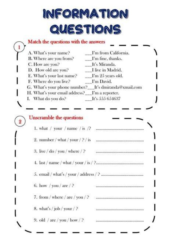 What are information informative questions?